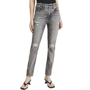 Good American Good Girlfriend High Rise Jeans Faded Black Size 27 Grunge